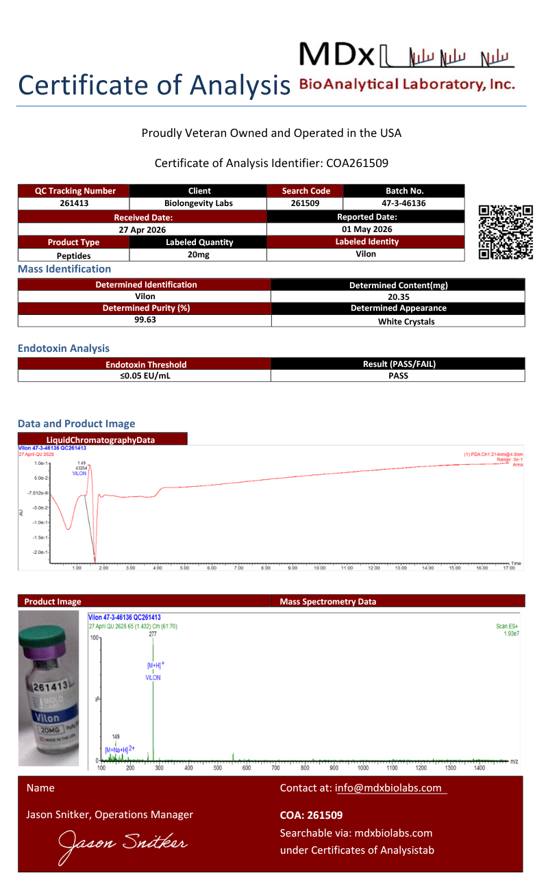 Vilon Peptide (20mg) 3 34aa