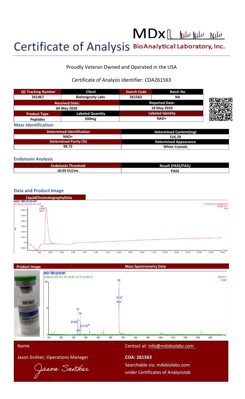 NAD+ (500mg) 8 52aaq