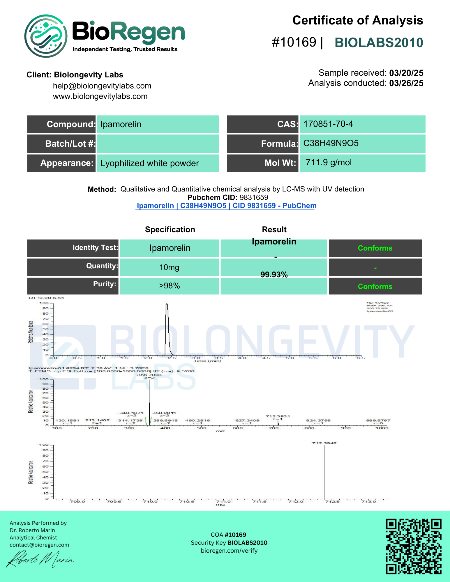 Ipamorelin (10mg) 10 61qqaaas
