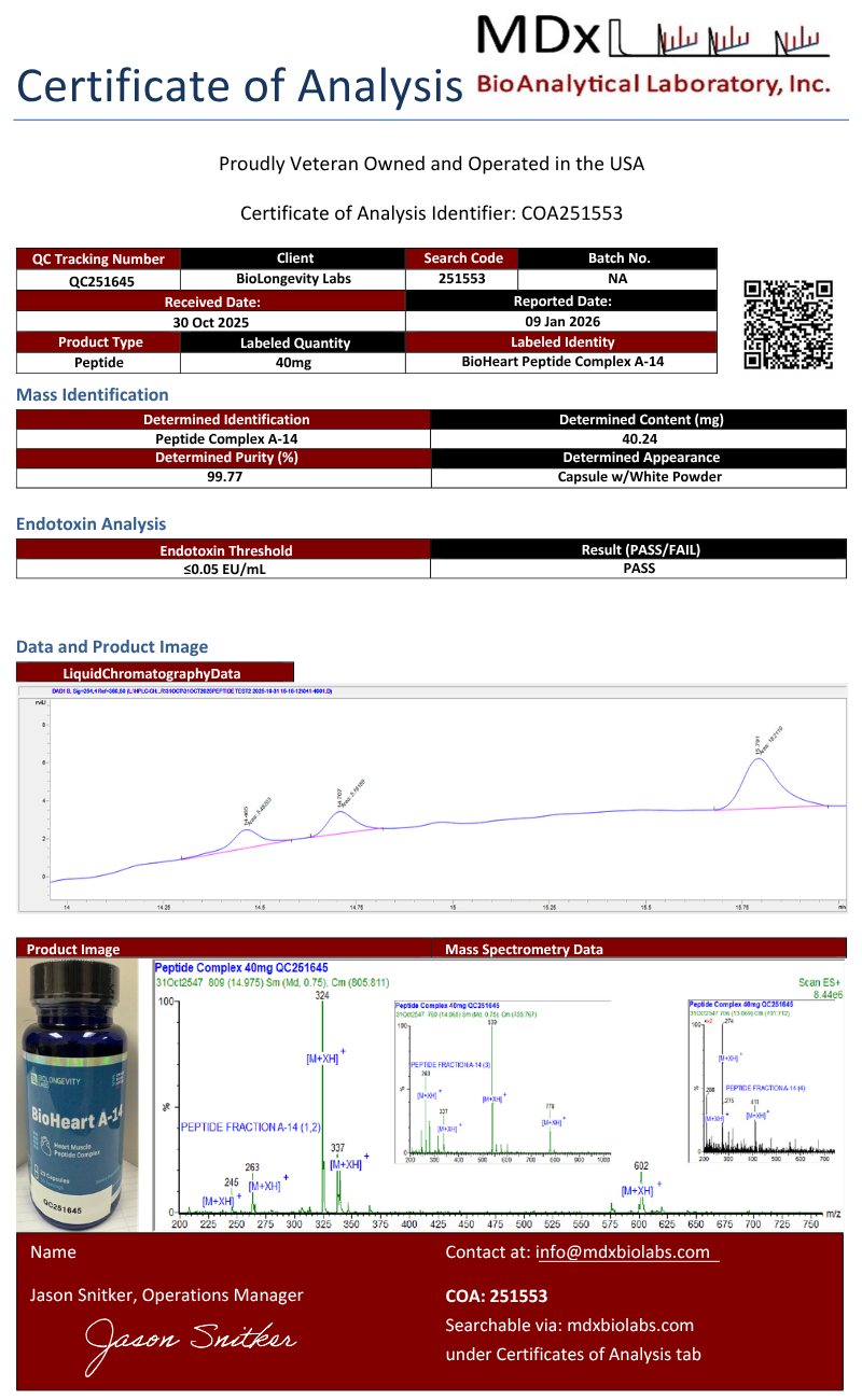 BioHeart – A-14 Heart Peptide Bioregulator (Chelohart) 20 capsules 4 76aaa